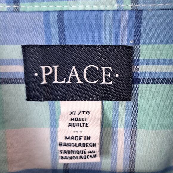 Place Blue Plaid Men's Casual Button Down Size XL - Picture 3 of 4